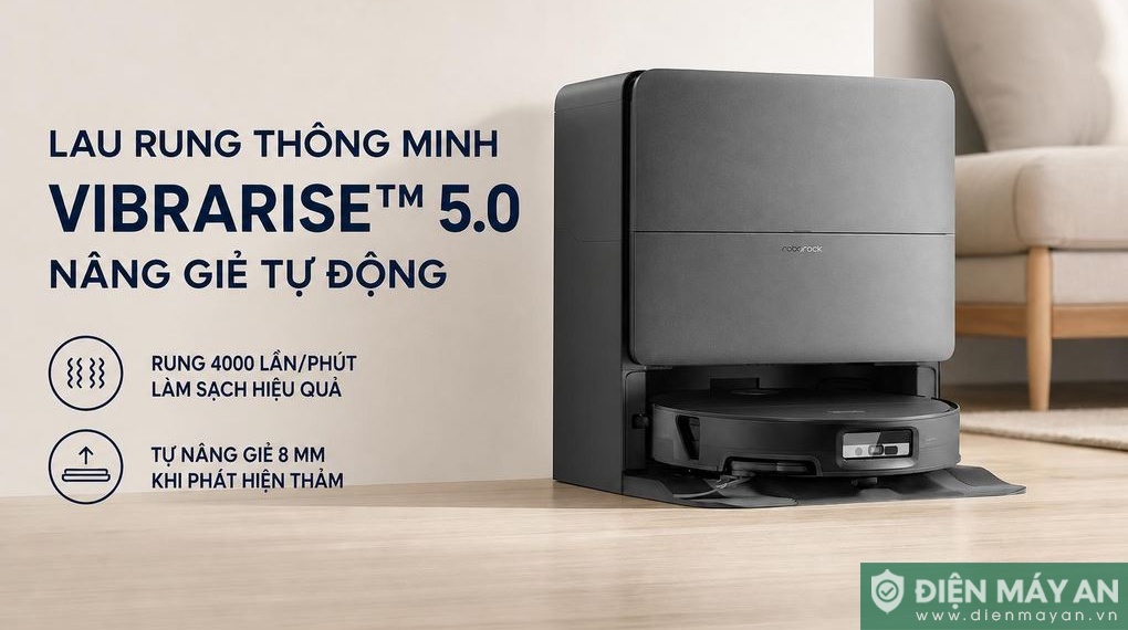 Robot hút bụi lau nhà Roborock Saros 20 Sonic Complete - Đen/Trắng
